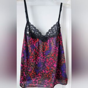 Vanity Fair Black Lace Camisole Size 36 Animal Whimsigoth Siren Sexy Fairy Goth